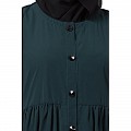 Front open abaya with pintucks- Bottle Green Front open abaya with pintucks- Bottle Green